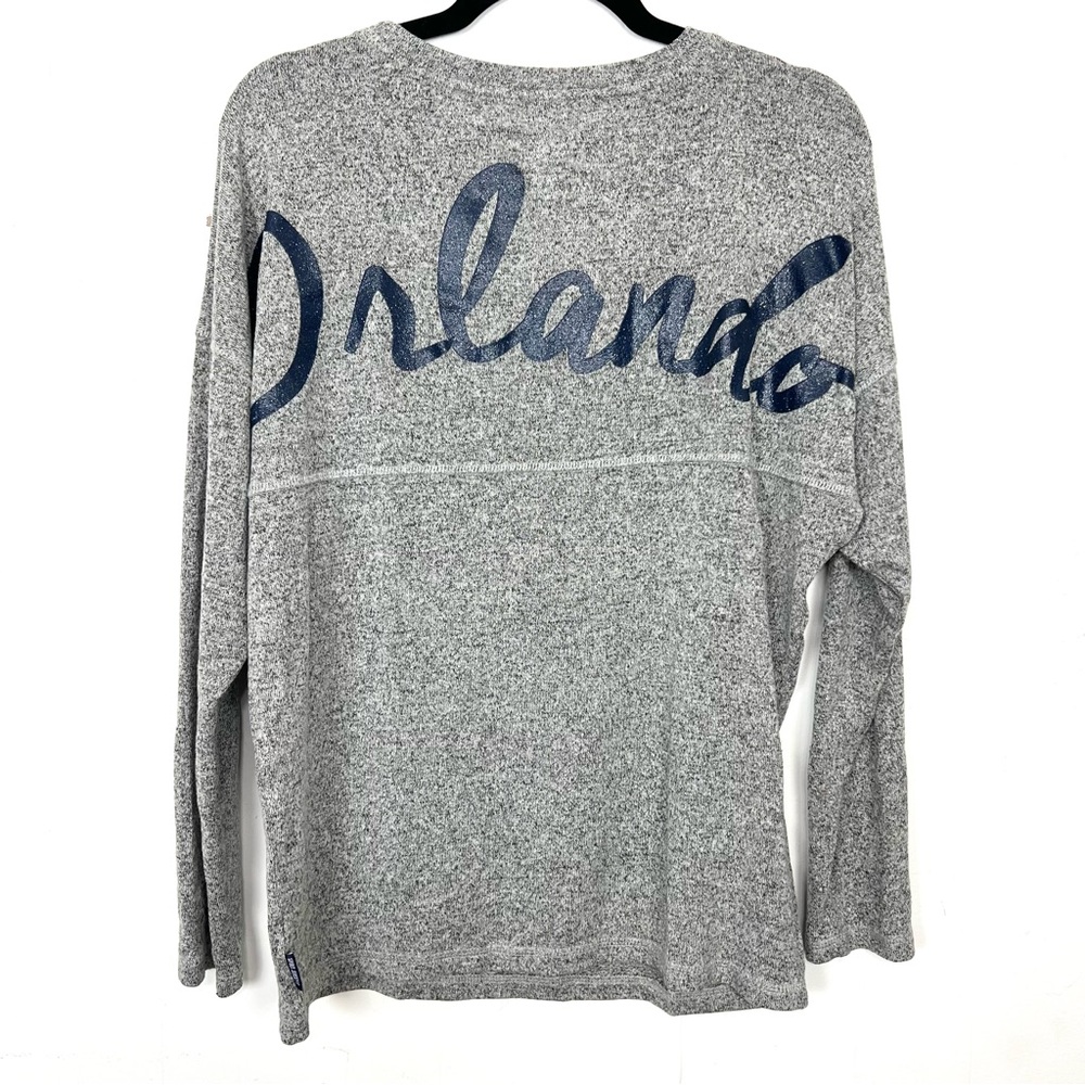 Spirit Jersey "Orlando" Navy‎ Glitter Back Heather Gray Crew Neck Sweater